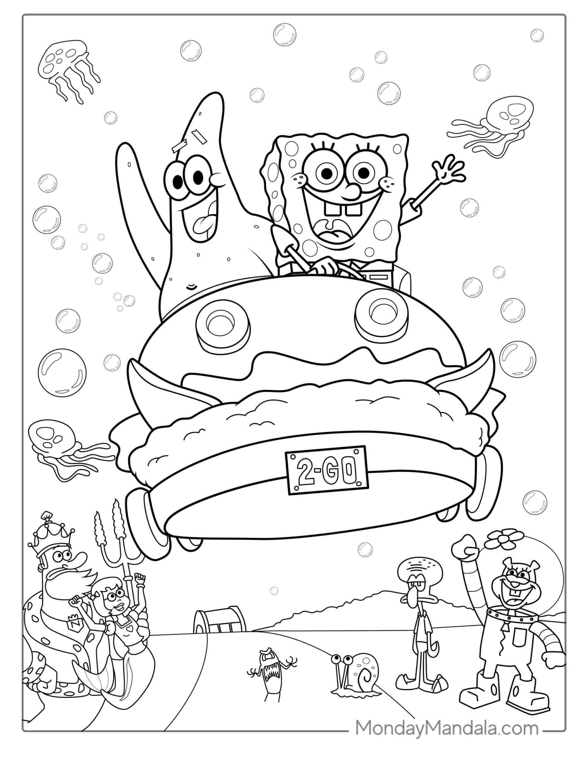 Spongebob Cartoon Coloring Pages Printable 109