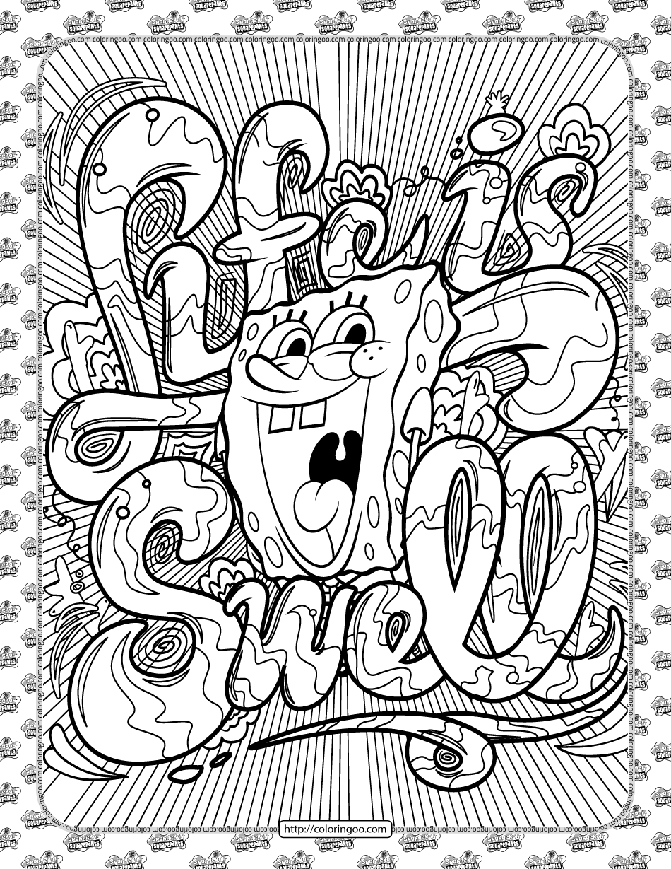 Spongebob Cartoon Coloring Pages Printable 16