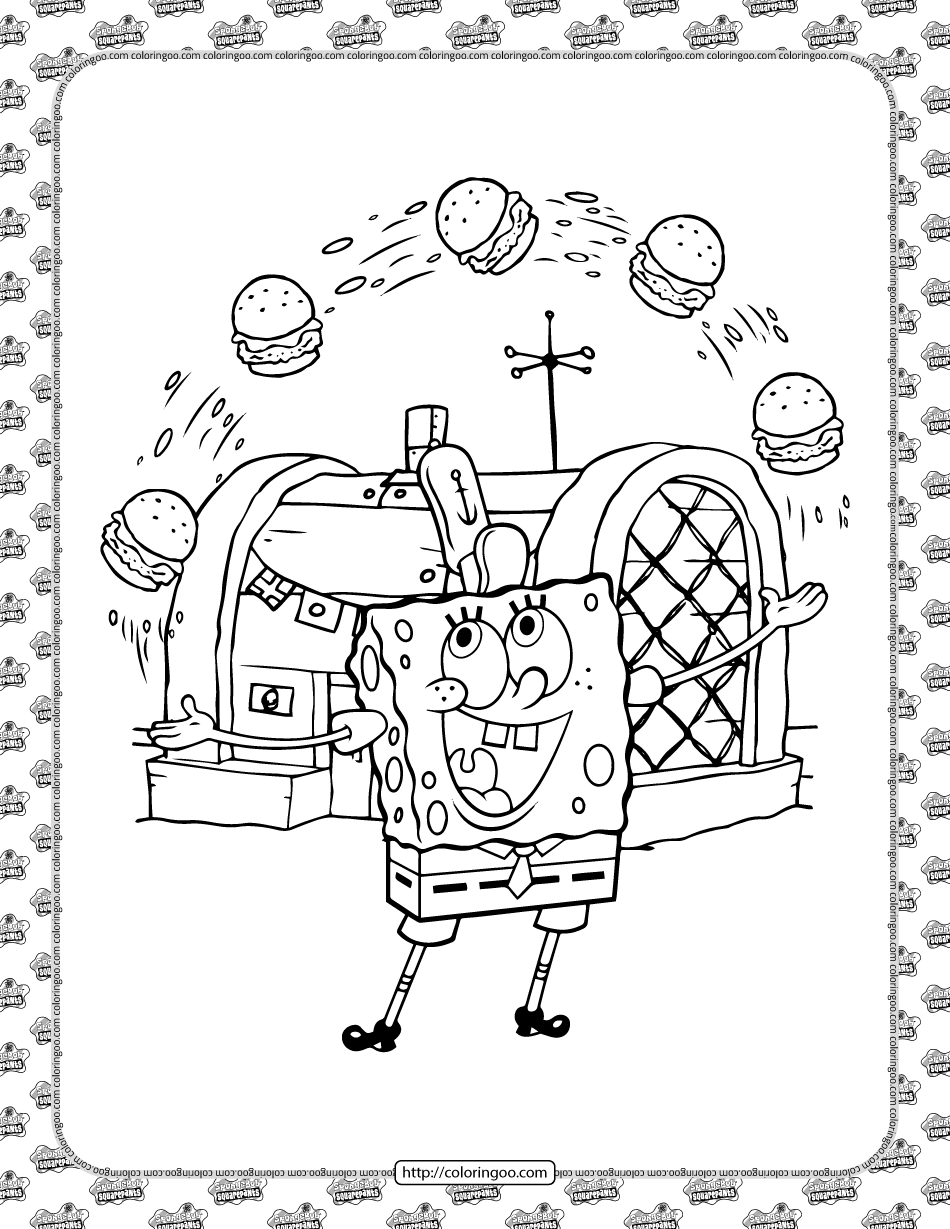 Spongebob Cartoon Coloring Pages Printable 17