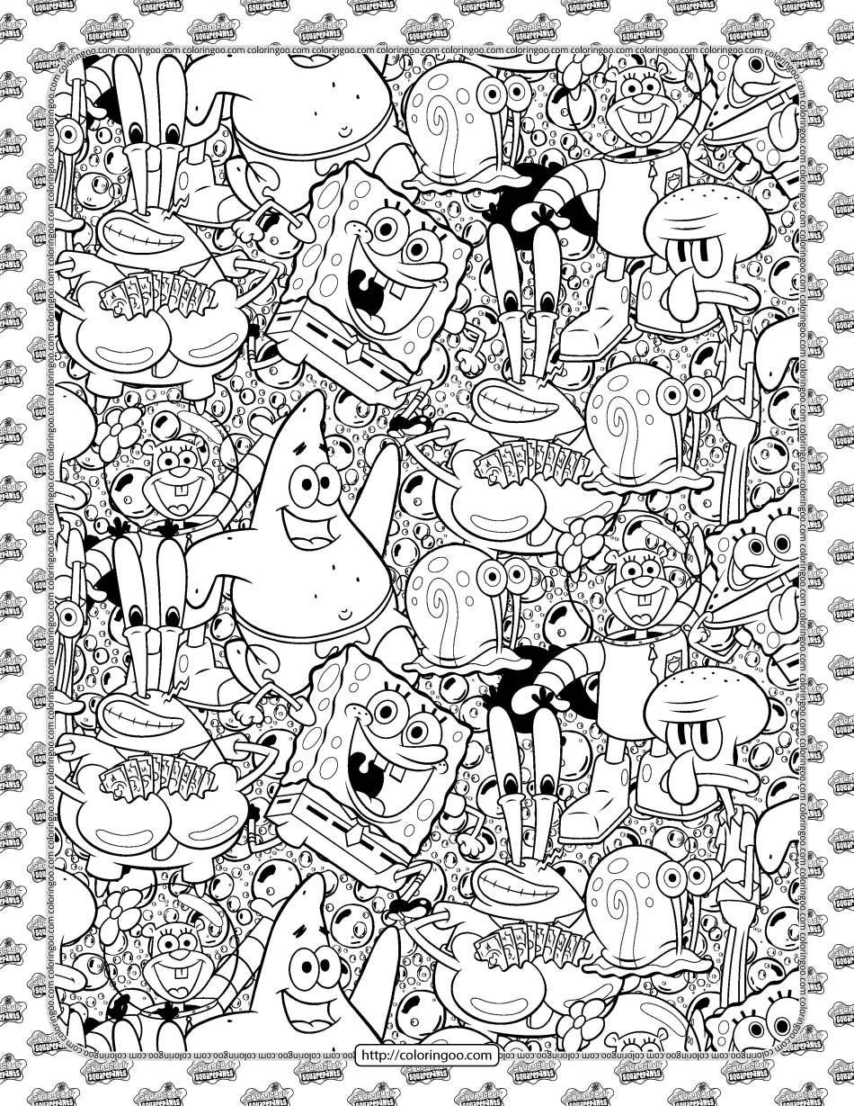 Spongebob Cartoon Coloring Pages Printable 44