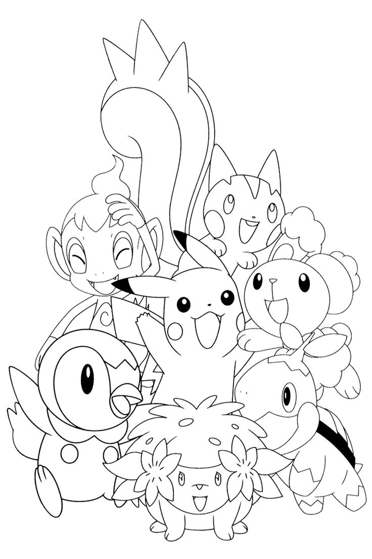 stitch and pikachu coloring page