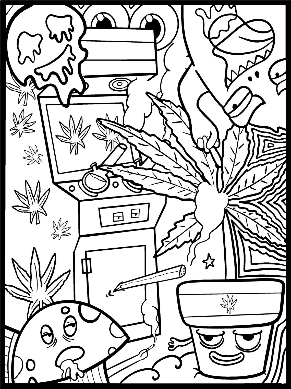 Stoner Coloring Pages for Adult Printables 1