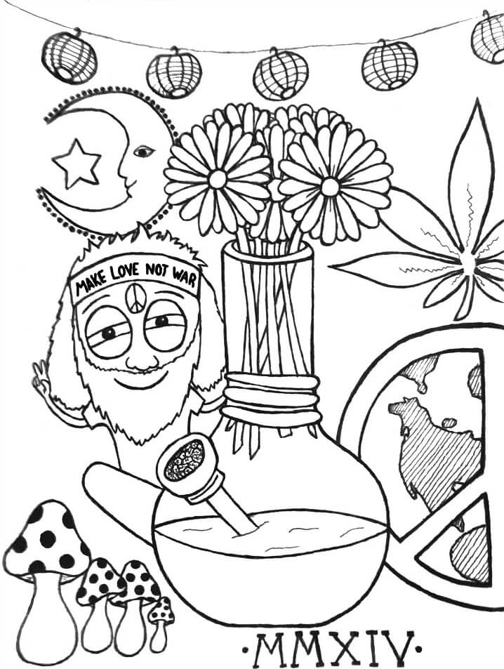 Stoner Coloring Pages for Adult Printables 115