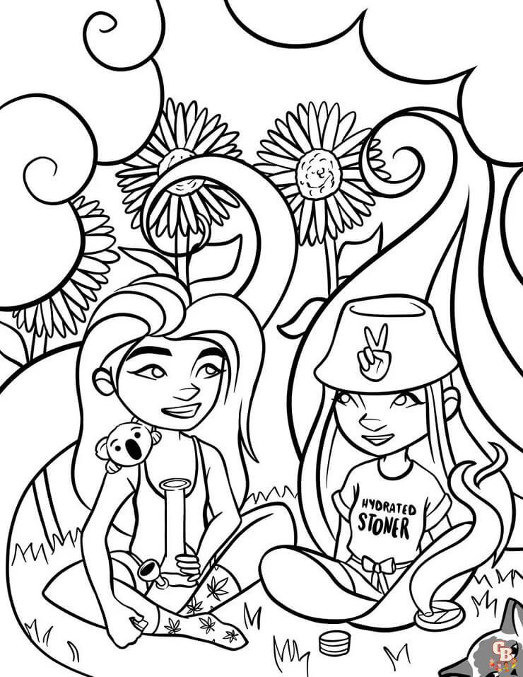 Stoner Coloring Pages for Adult Printables 123