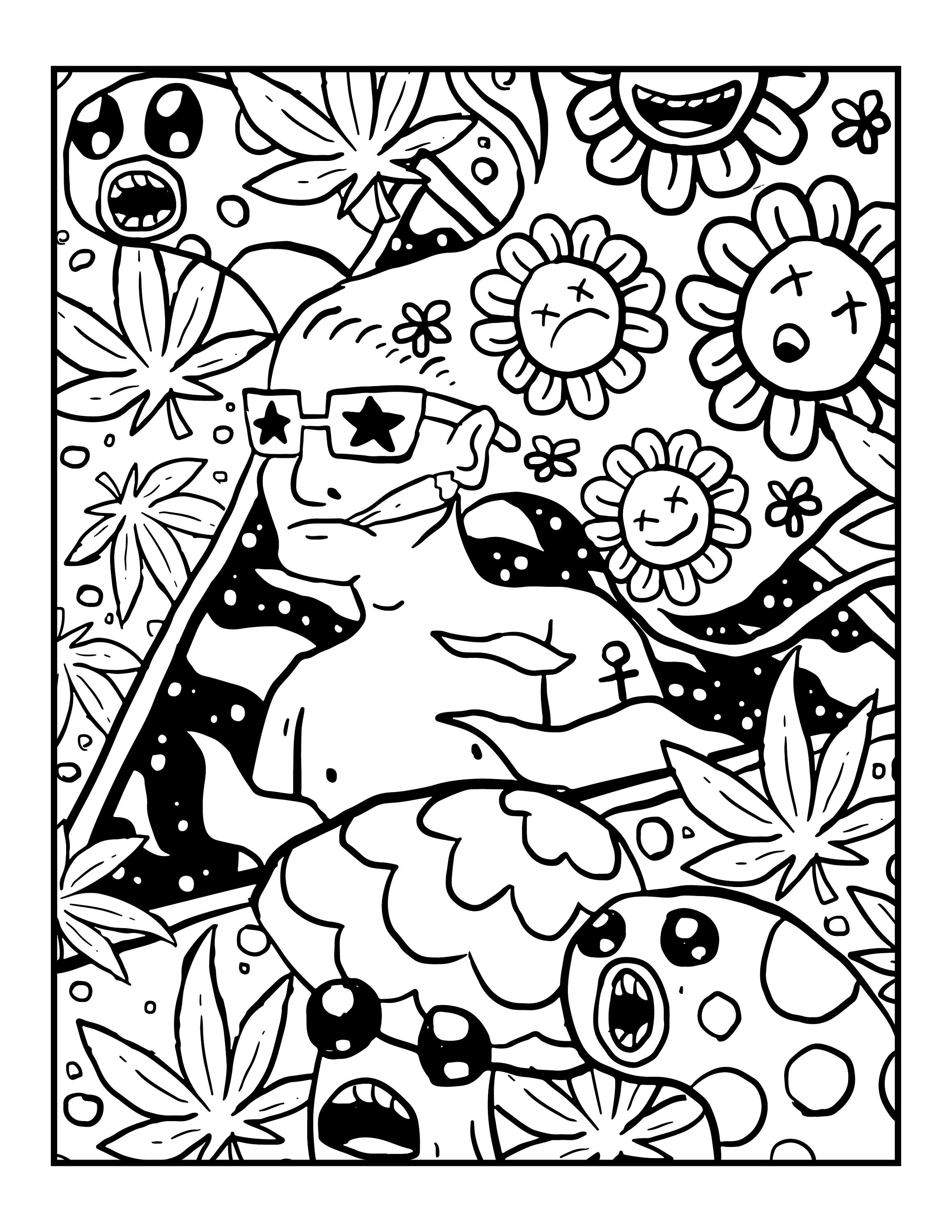 Stoner Coloring Pages for Adult Printables 15