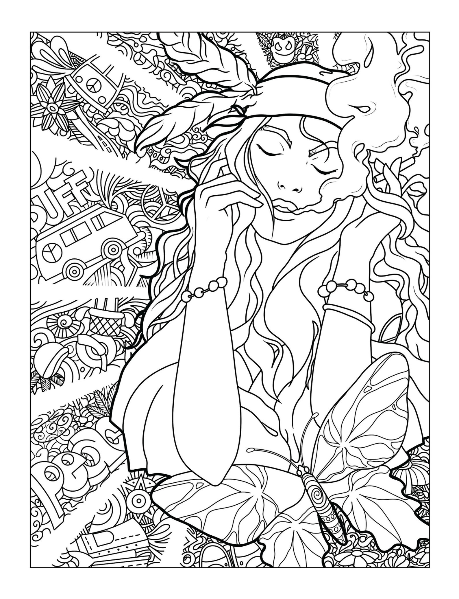 Stoner Coloring Pages for Adult Printables 48