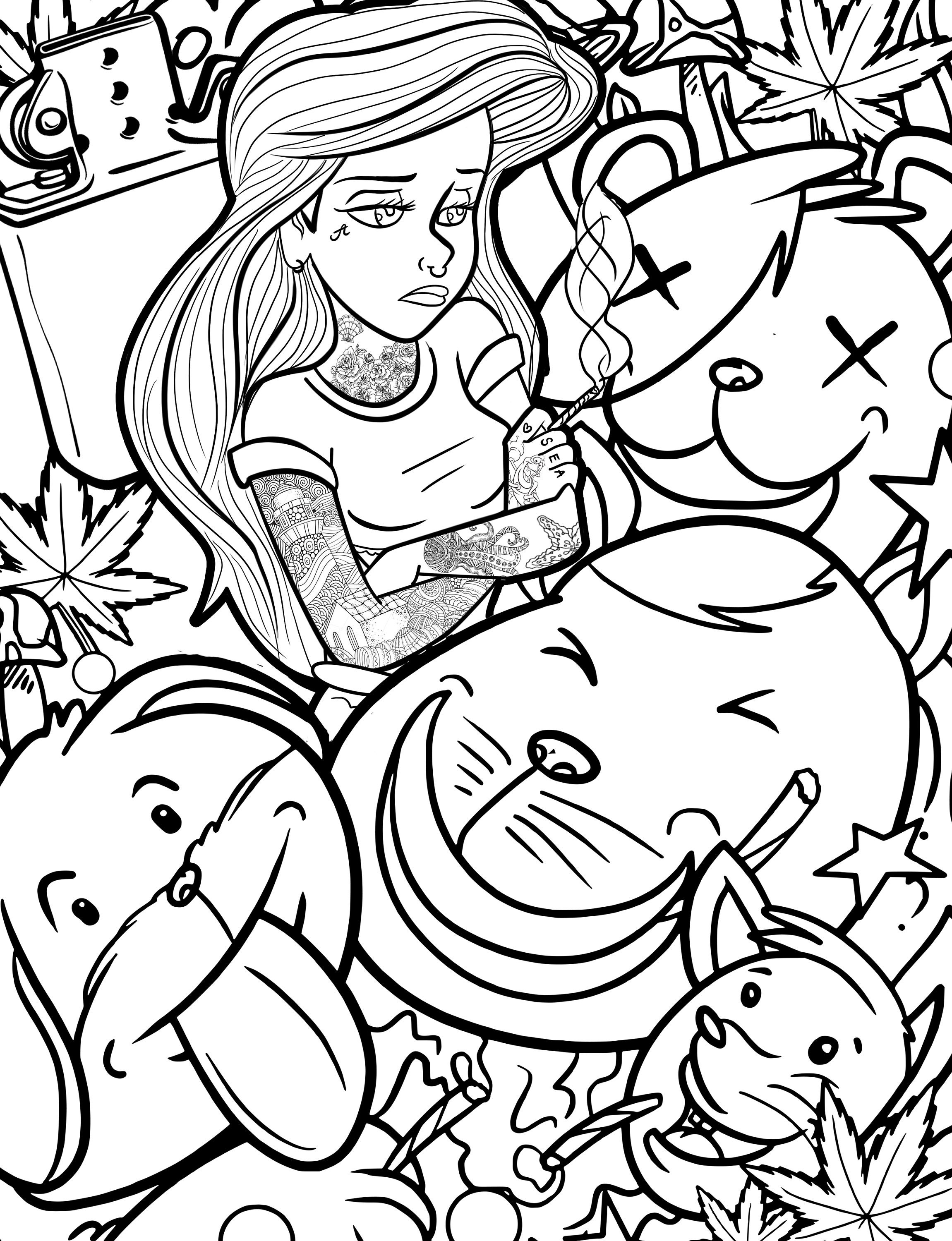 Stoner Coloring Pages for Adult Printables 5