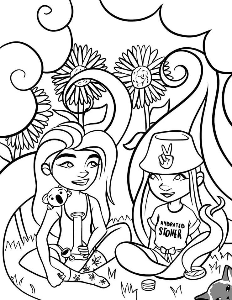 Stoner Coloring Pages for Adult Printables 6