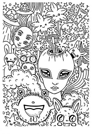 Stoner Coloring Pages for Adult Printables 67