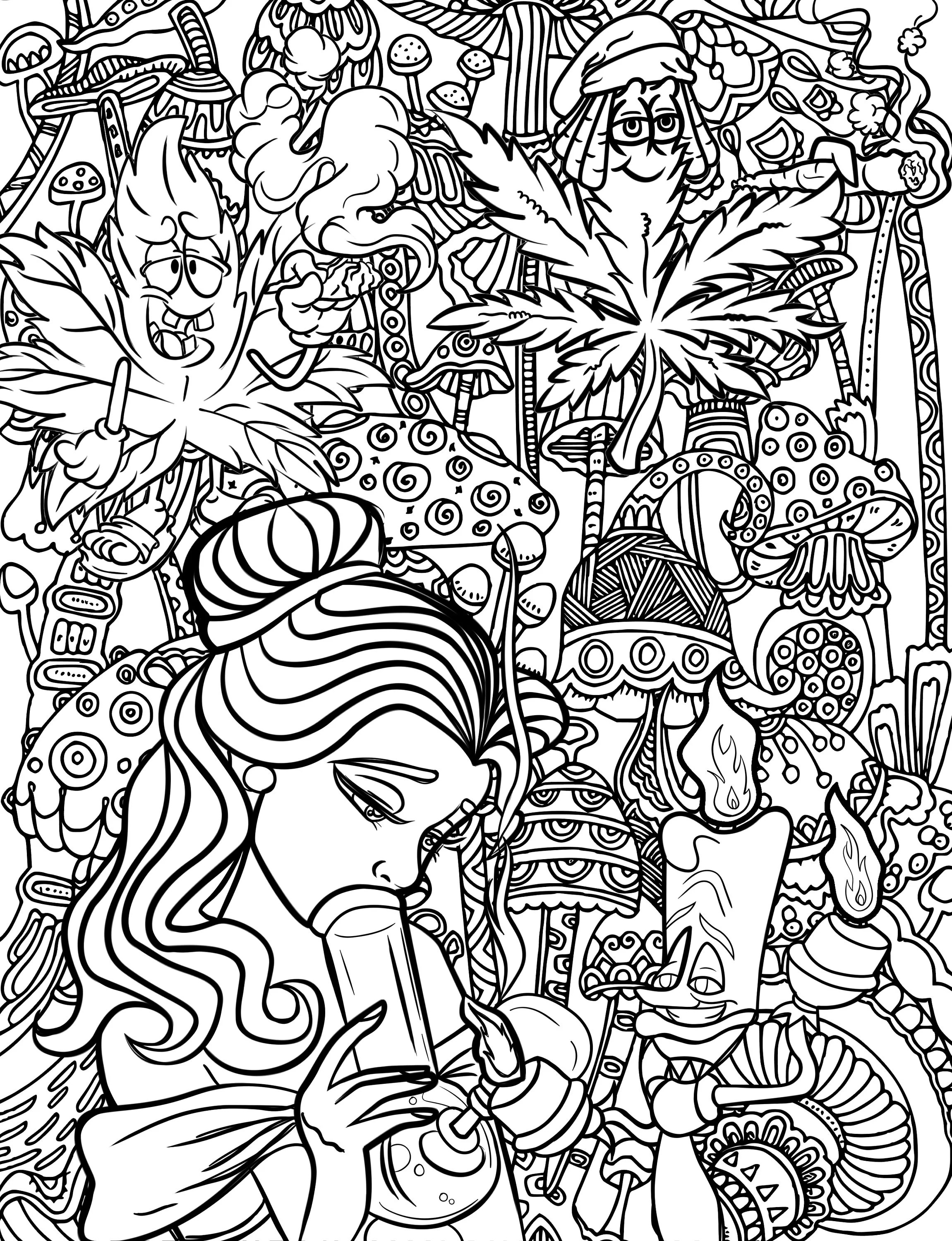 Stoner Coloring Pages for Adult Printables 82