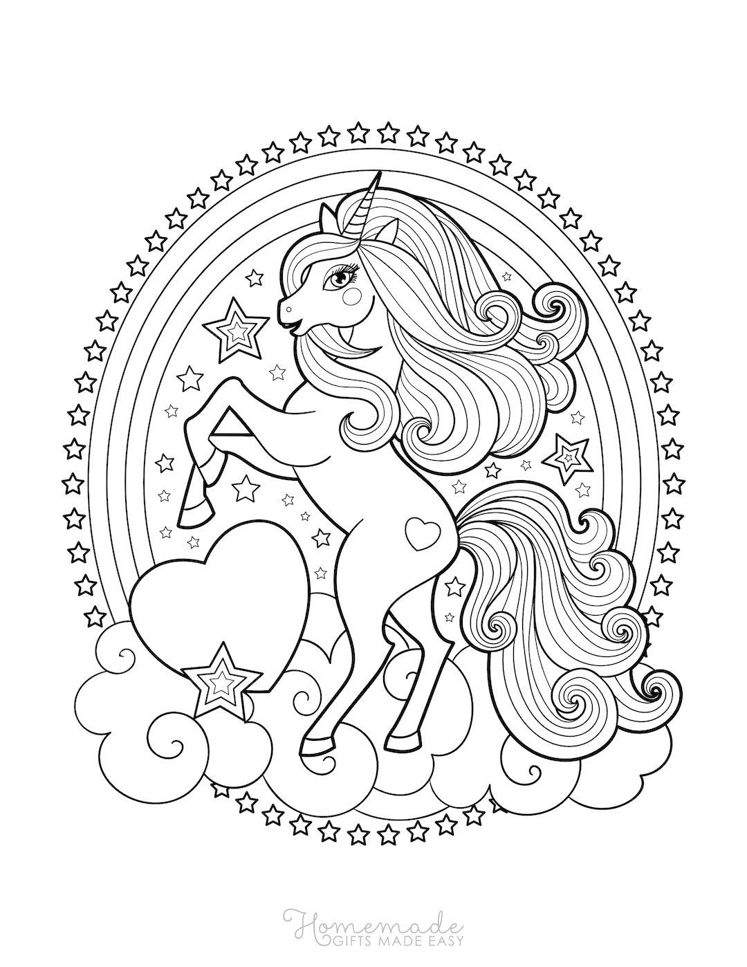 unicorn colouring in pages