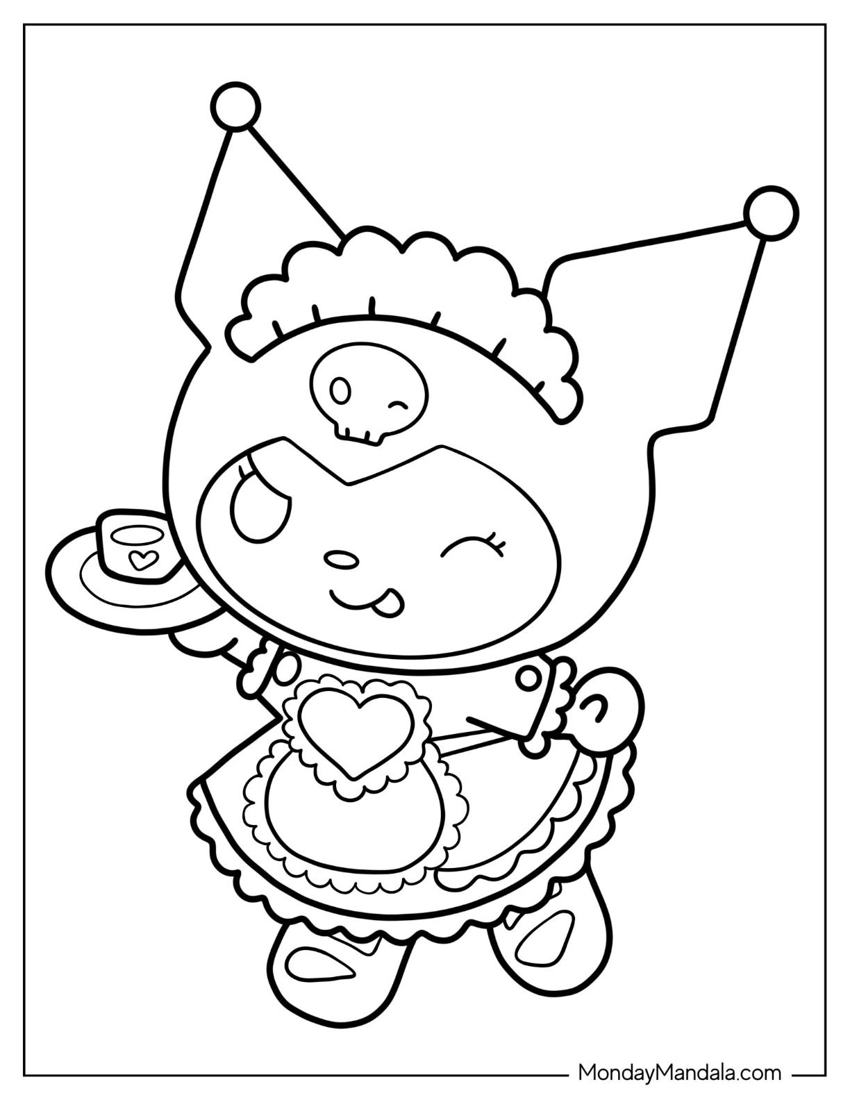 valentine cat coloring pages