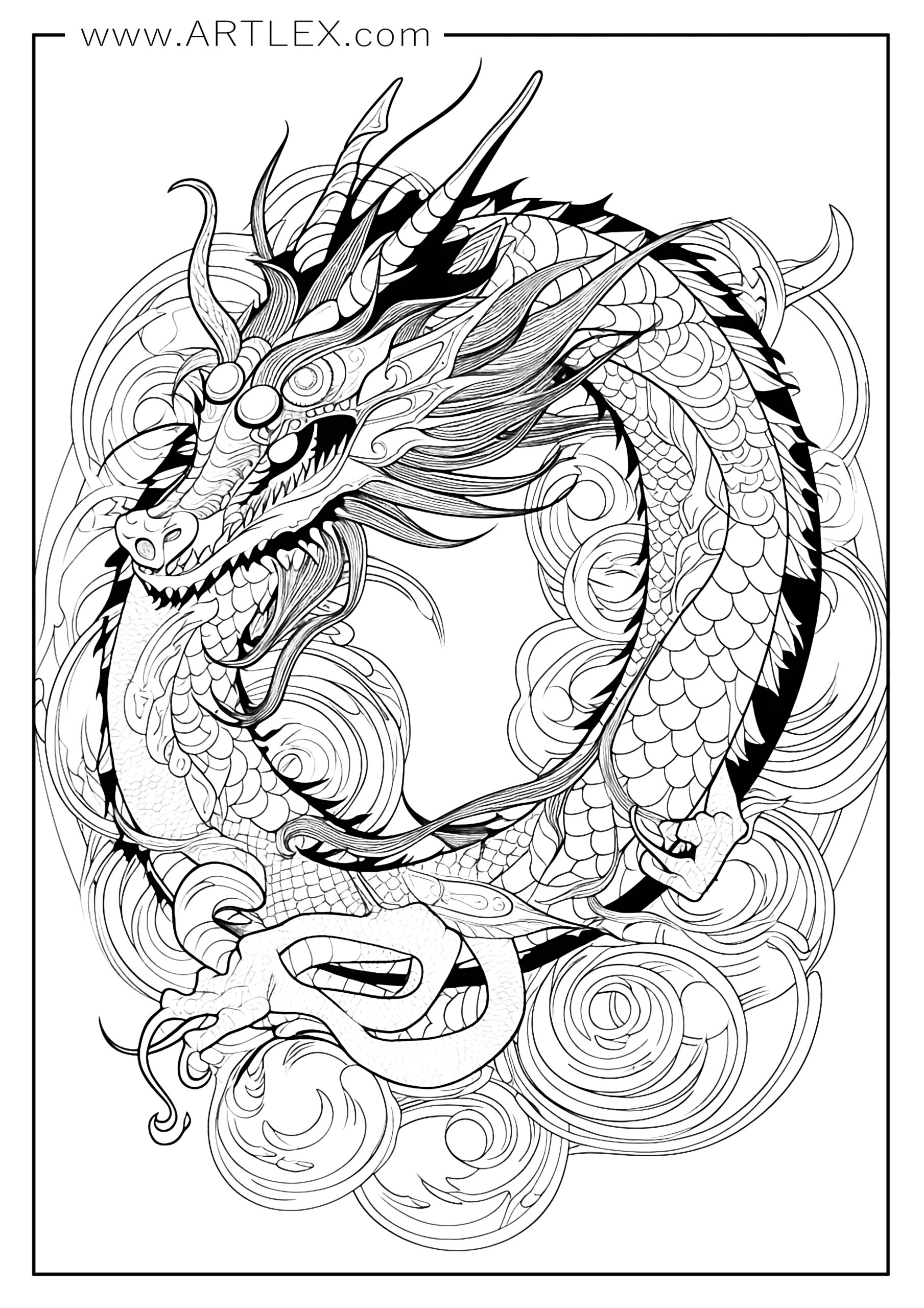 100+ Epic Dragon Coloring Pages to Fire Up Your Creativity 112