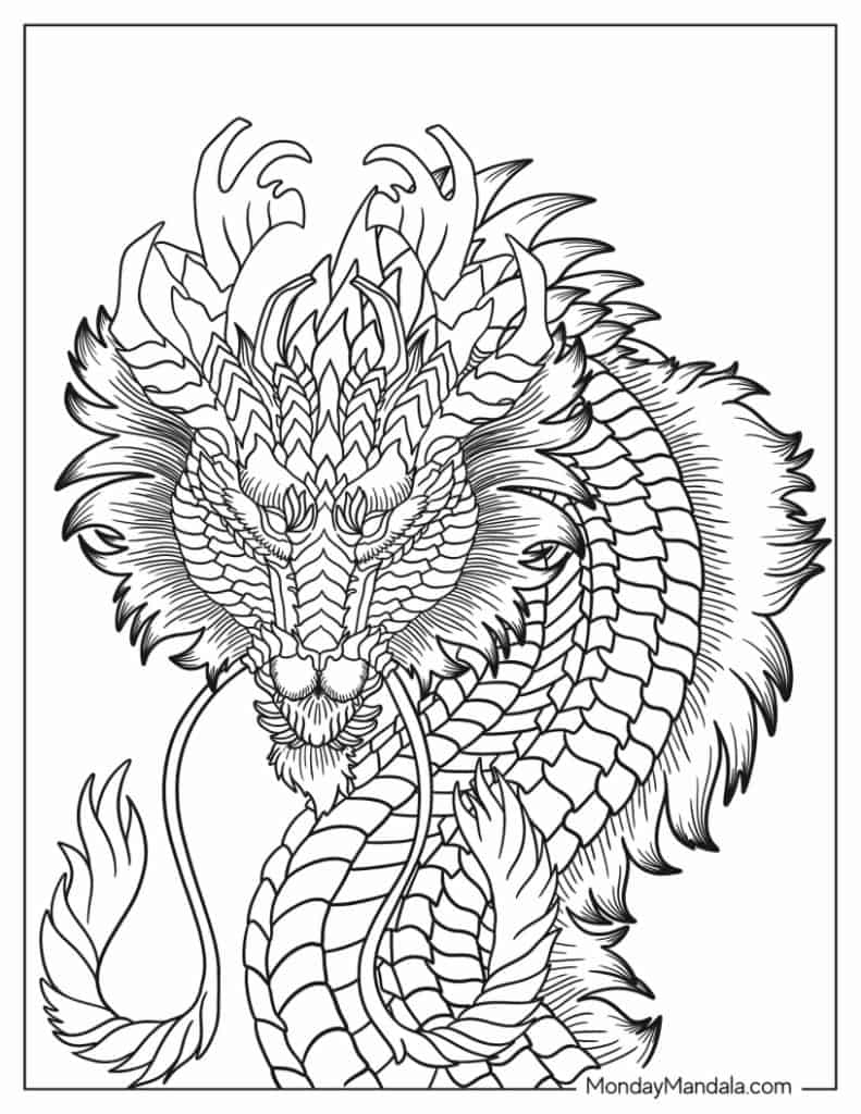 100+ Epic Dragon Coloring Pages to Fire Up Your Creativity 114