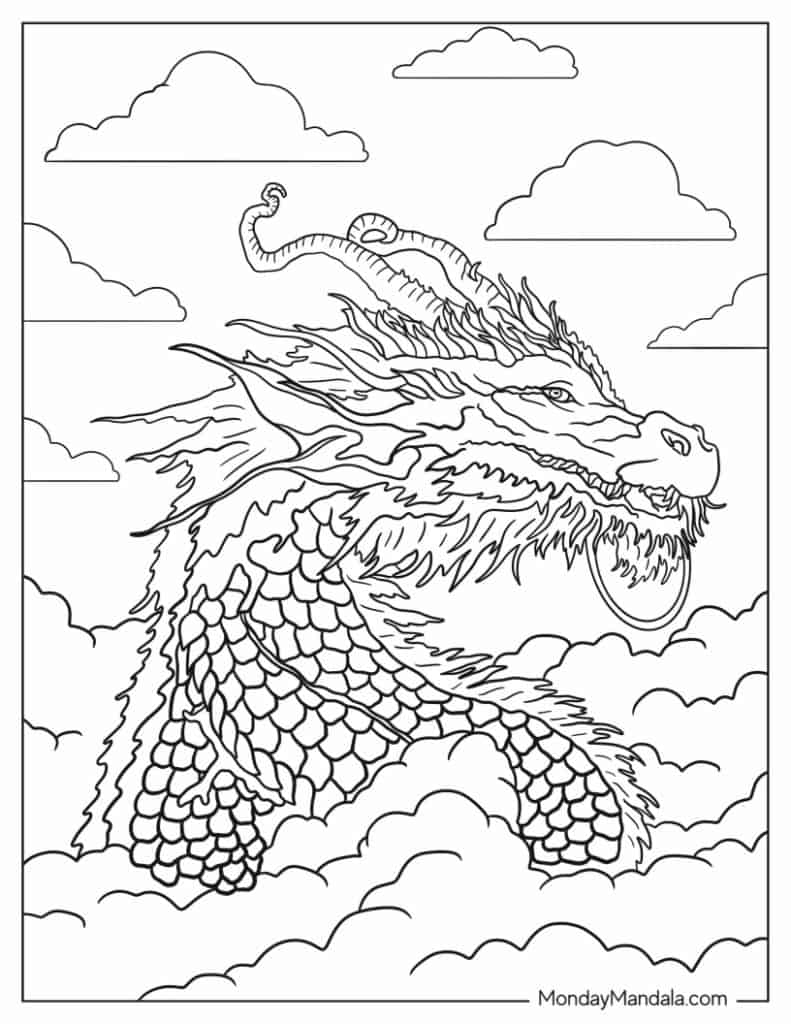 100+ Epic Dragon Coloring Pages to Fire Up Your Creativity 127