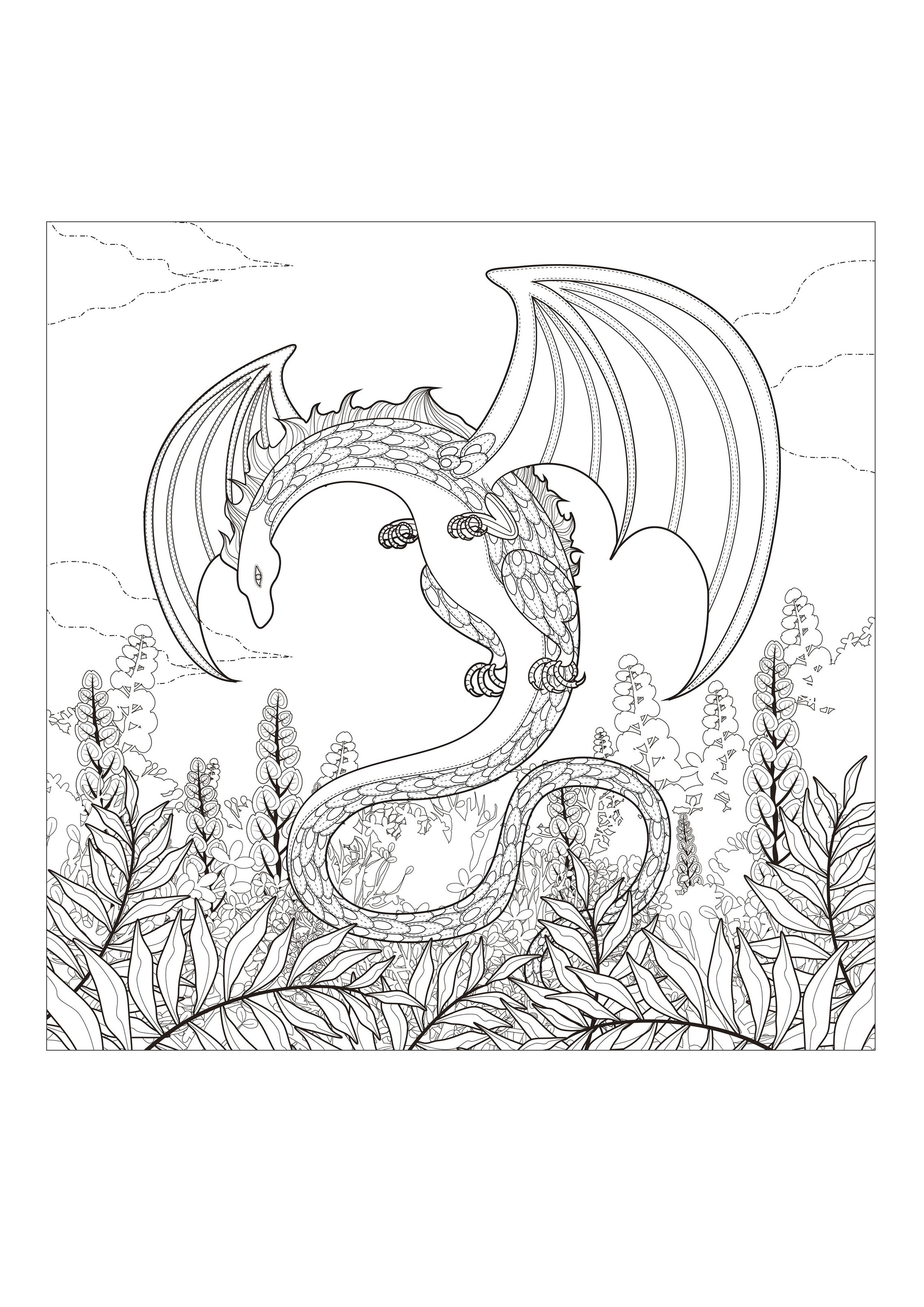 100+ Epic Dragon Coloring Pages to Fire Up Your Creativity 47