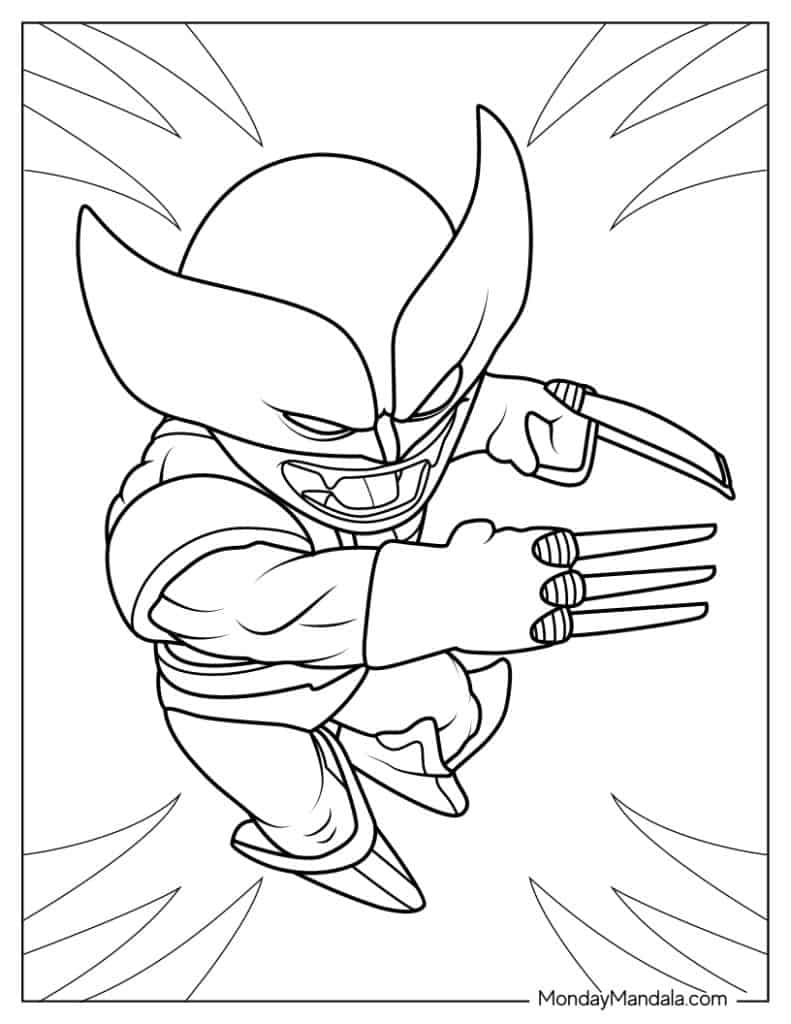 55 Wolverine Coloring Pages Free Printable 31