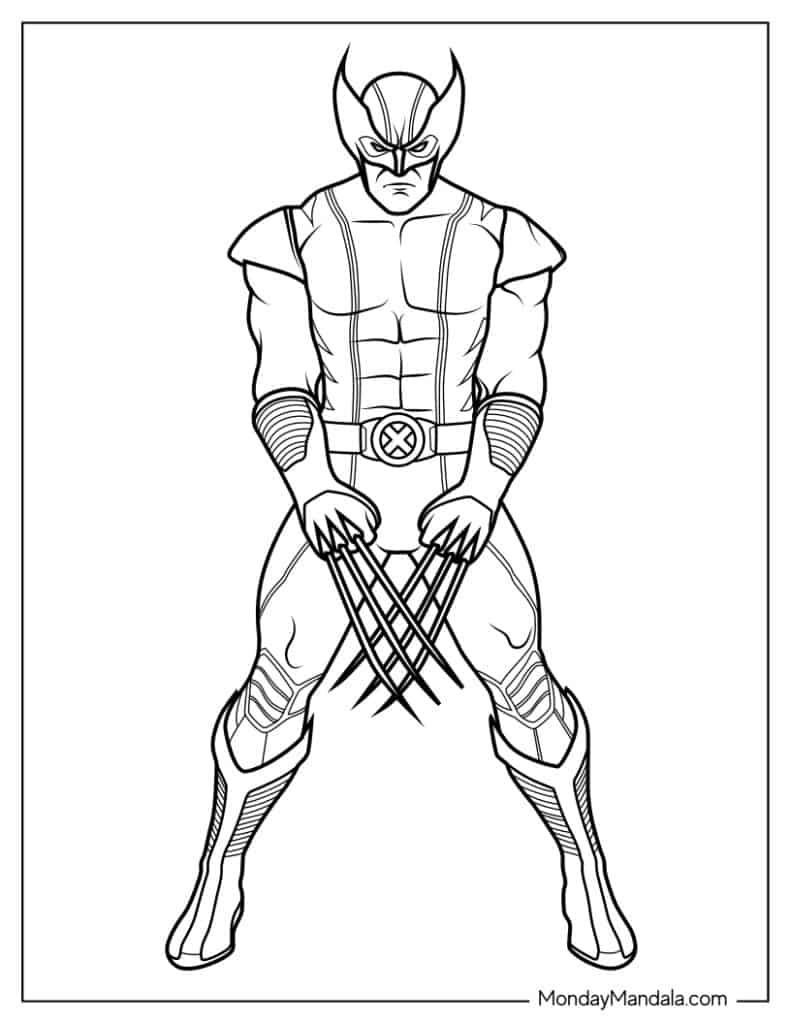 55 Wolverine Coloring Pages Free Printable 35