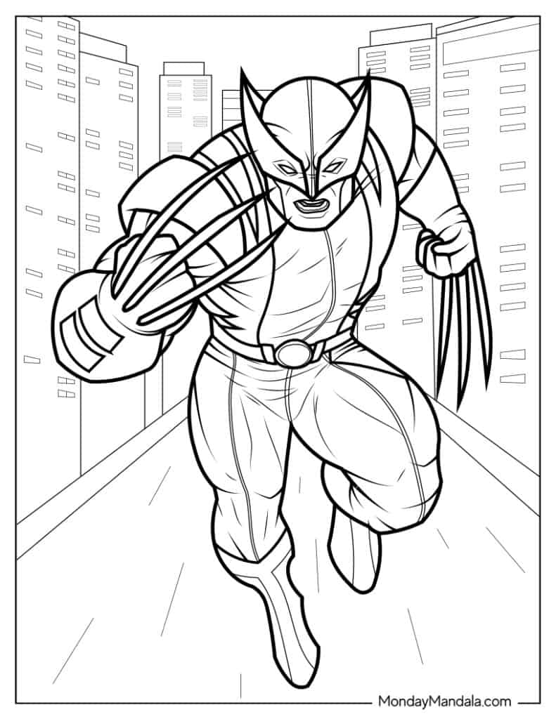 55 Wolverine Coloring Pages Free Printable 38