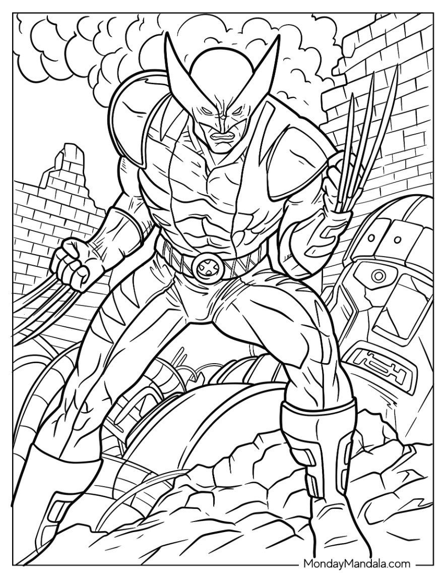 55 Wolverine Coloring Pages Free Printable 46