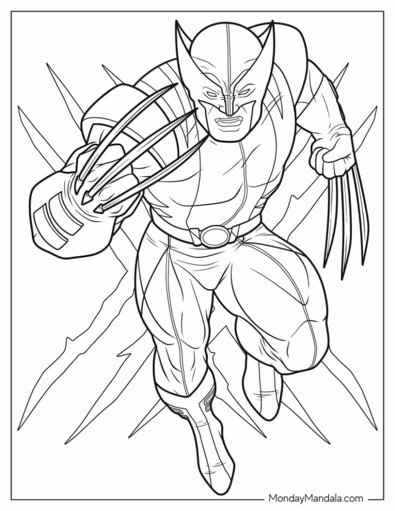 55 Wolverine Coloring Pages Free Printable 82