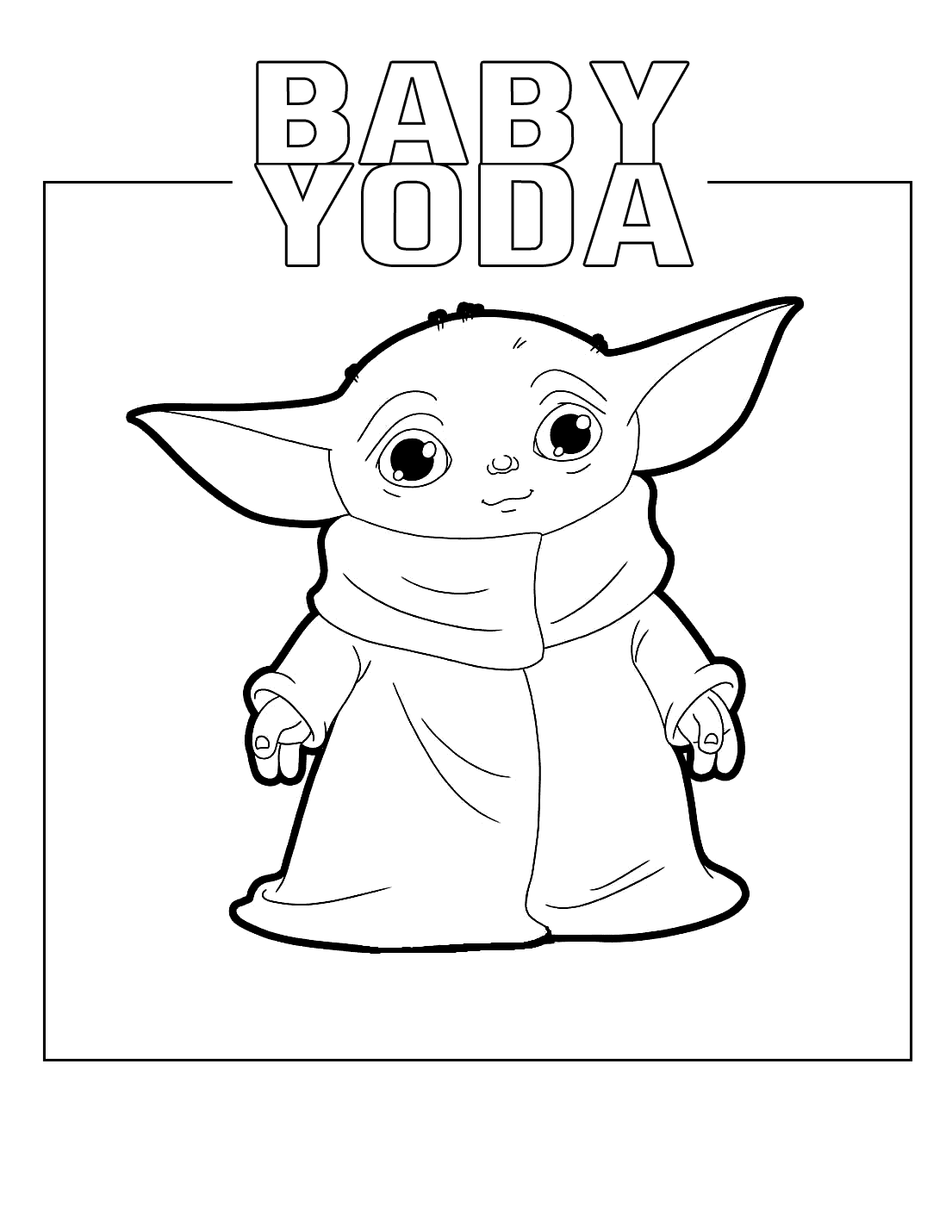 Baby Yoda Coloring Pages for Kids 1