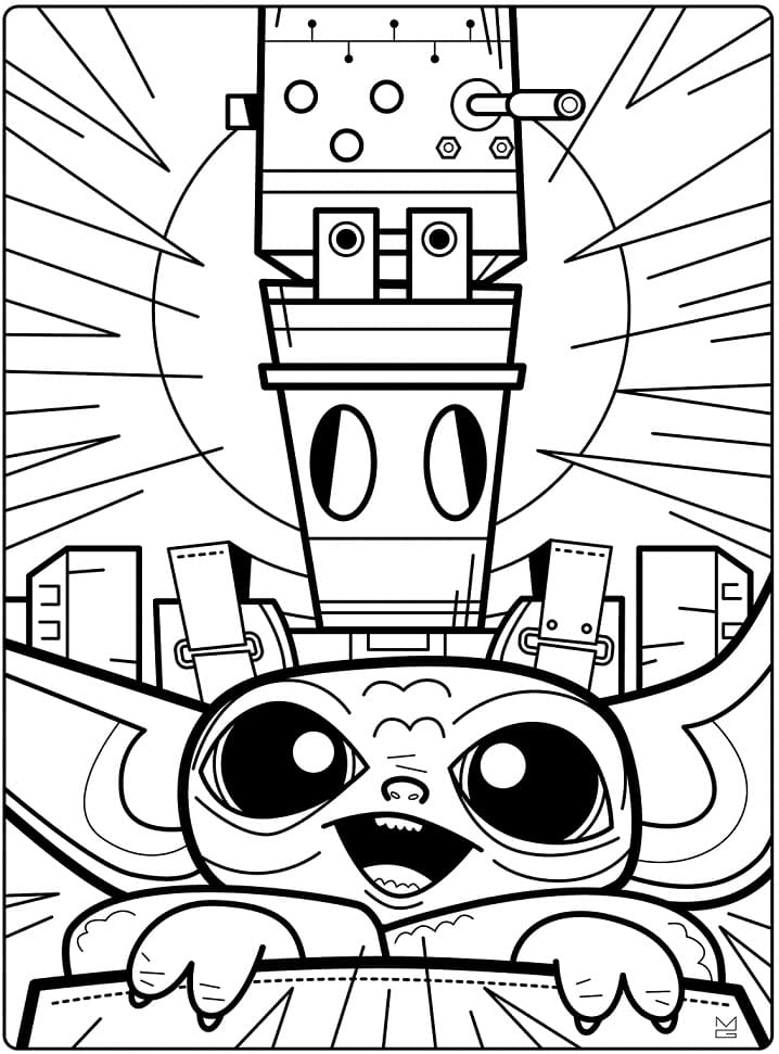 Baby Yoda Coloring Pages for Kids 107