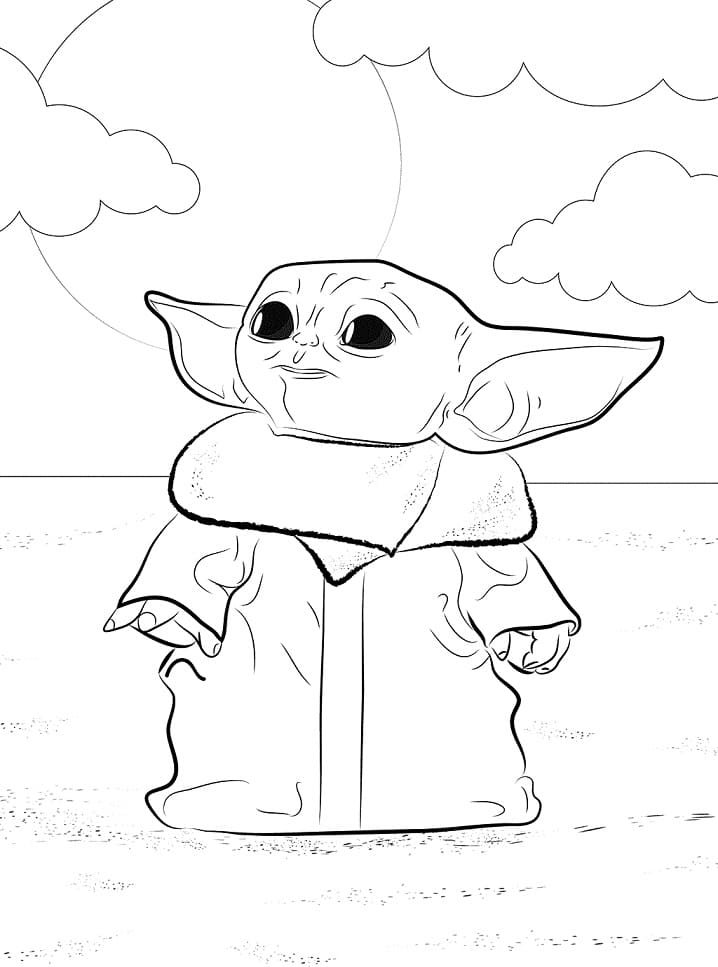 Baby Yoda Coloring Pages for Kids 113