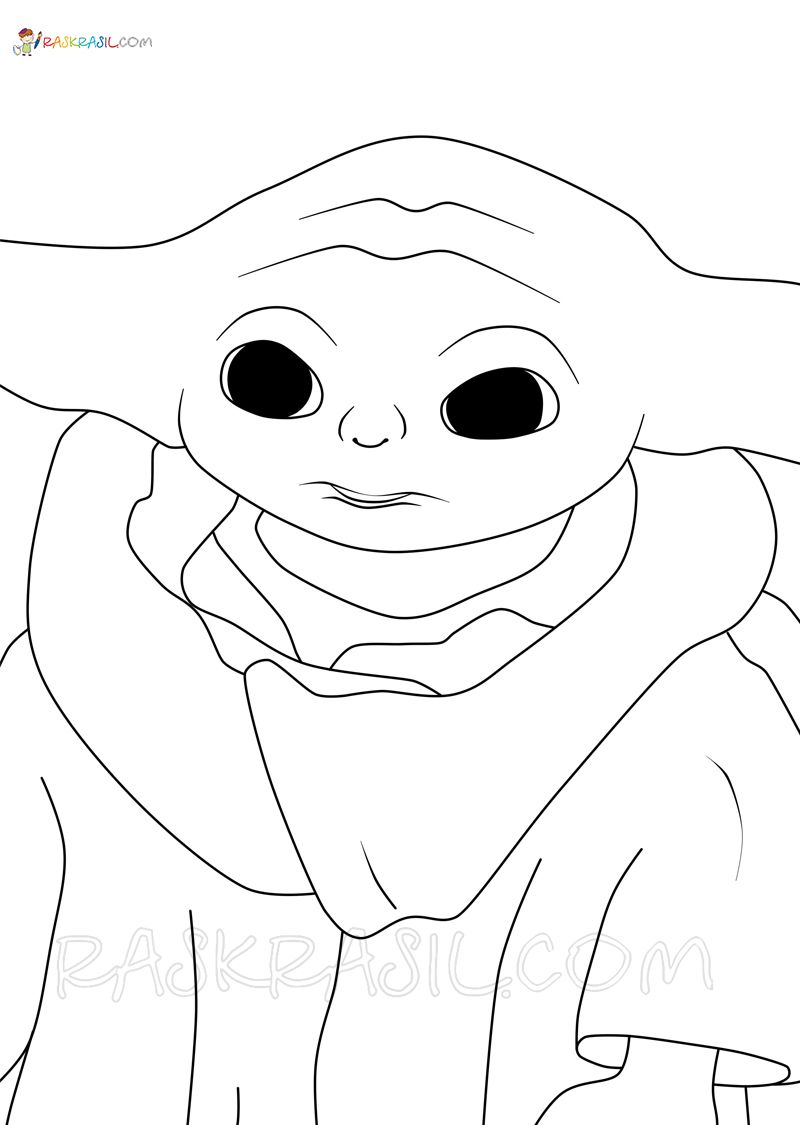 Baby Yoda Coloring Pages for Kids 12