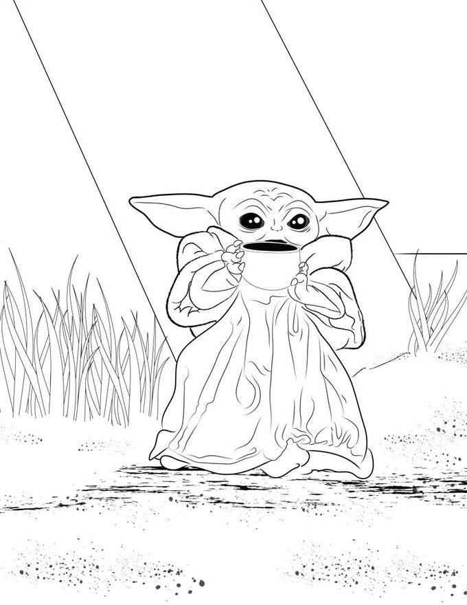 Baby Yoda Coloring Pages for Kids 17