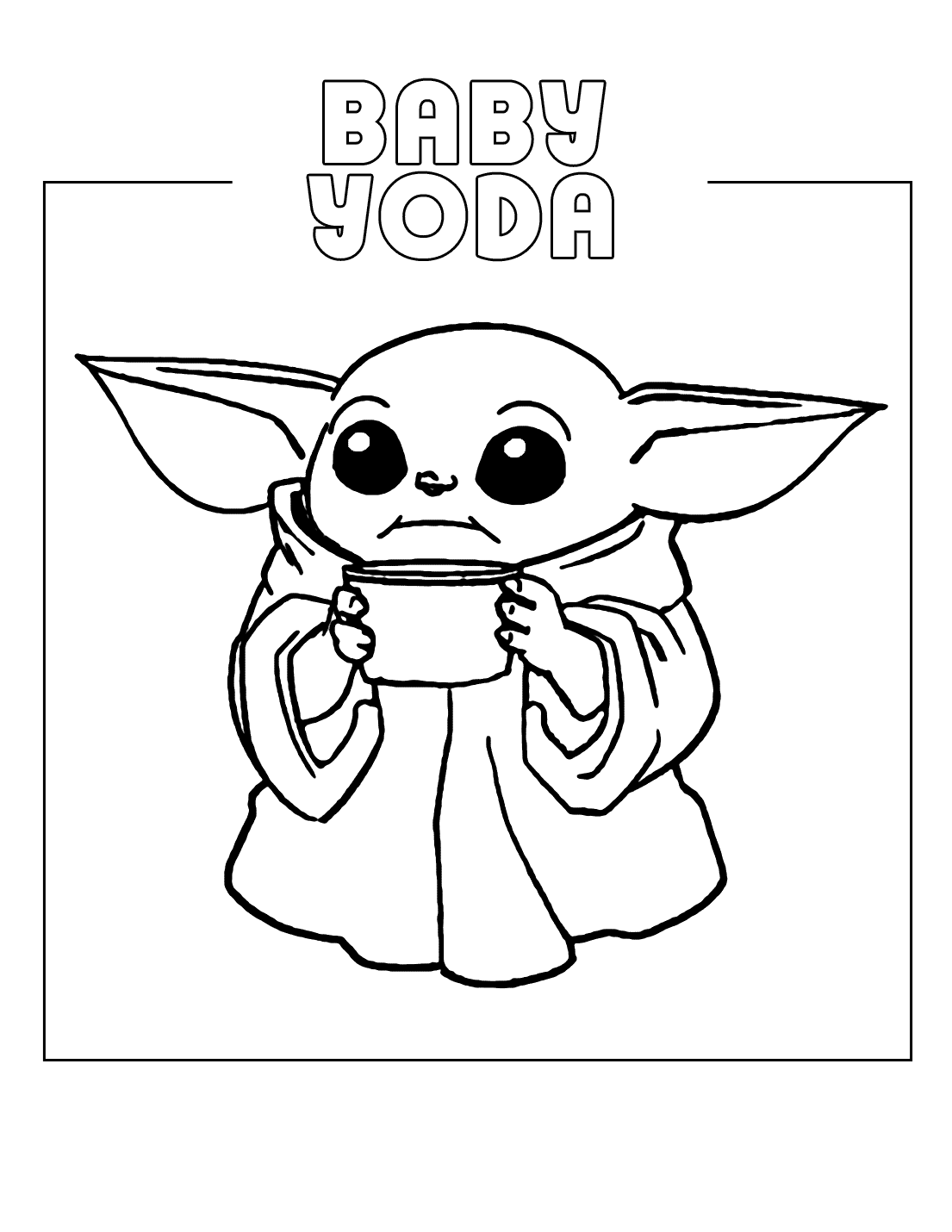 Baby Yoda Coloring Pages for Kids 18