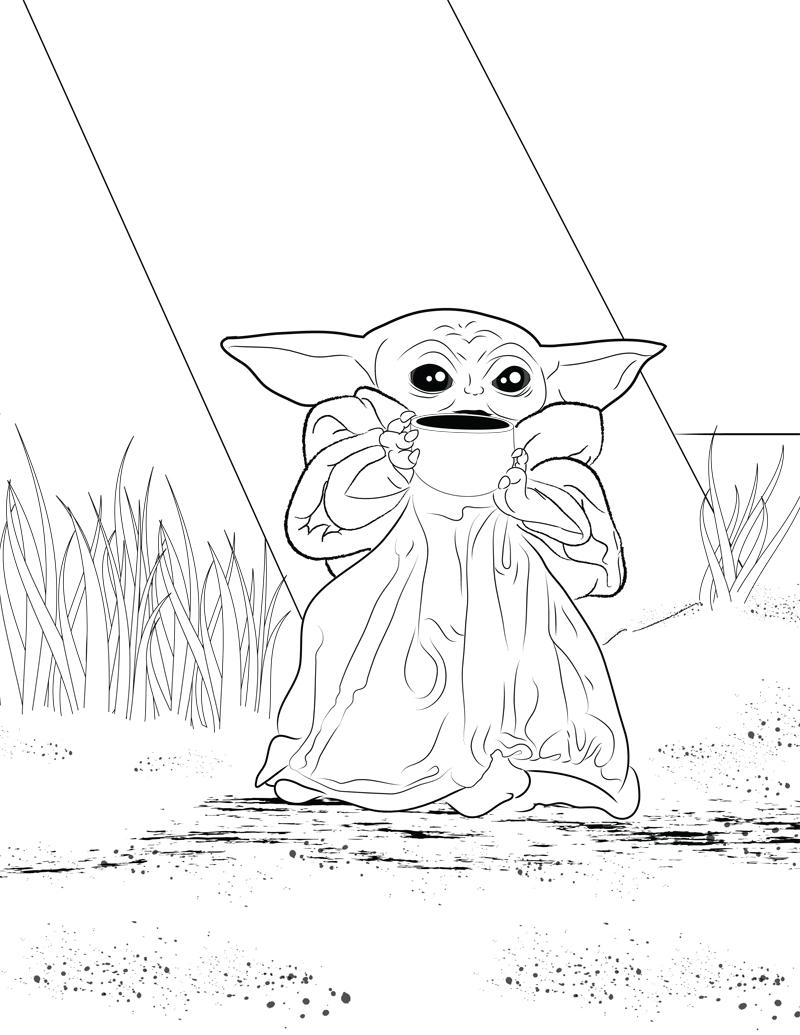 Baby Yoda Coloring Pages for Kids 19