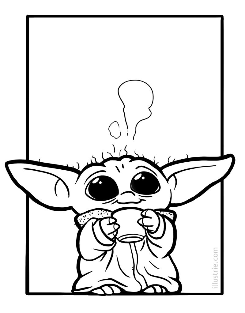 Baby Yoda Coloring Pages for Kids 2