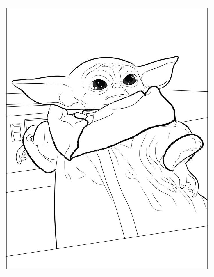 Baby Yoda Coloring Pages for Kids 22