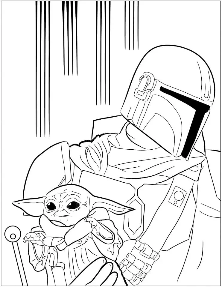 Baby Yoda Coloring Pages for Kids 25