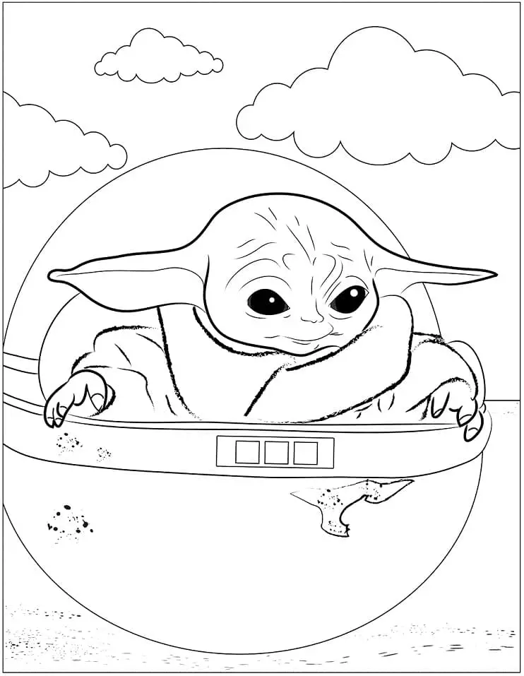 Baby Yoda Coloring Pages for Kids 26