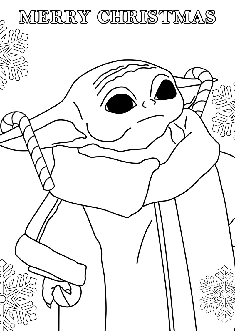 Baby Yoda Coloring Pages for Kids 3