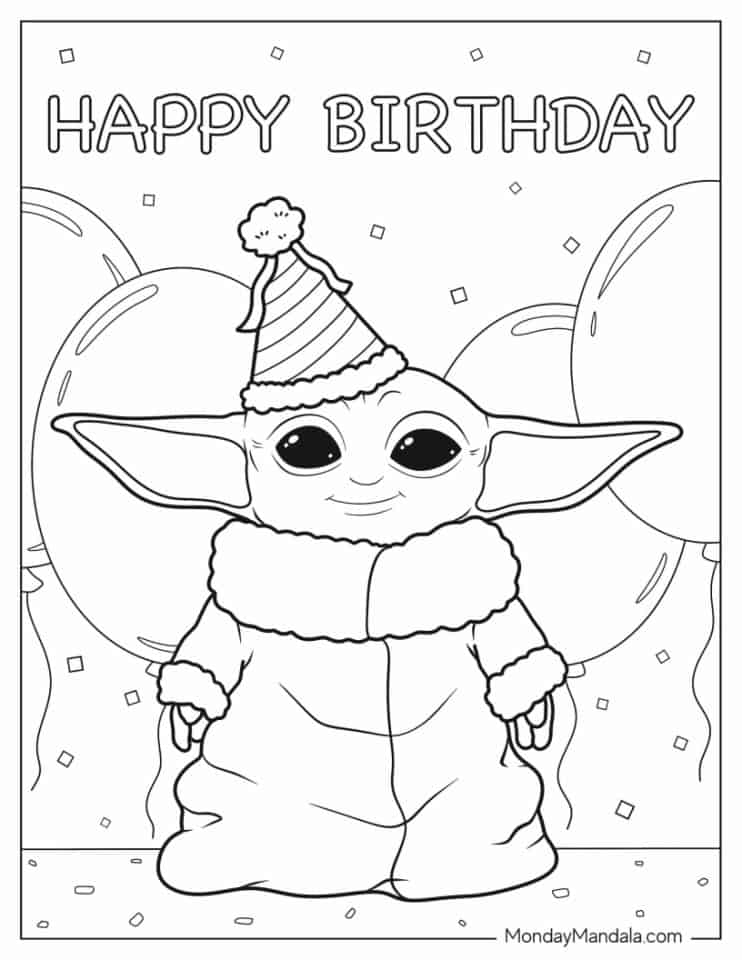 Baby Yoda Coloring Pages for Kids 32