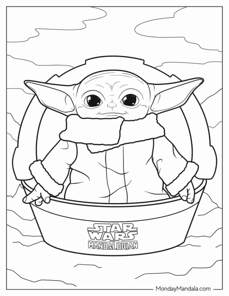 Baby Yoda Coloring Pages for Kids 39