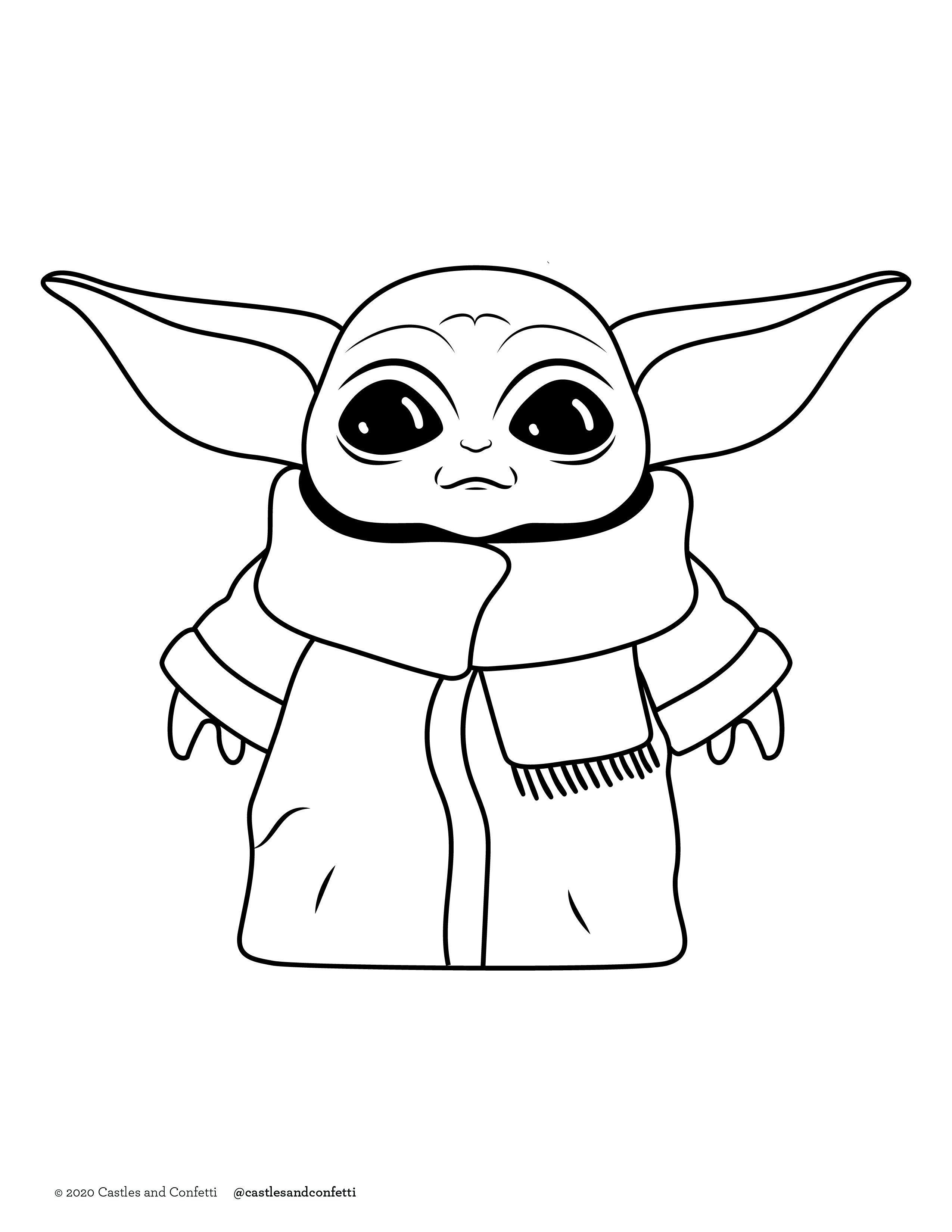 Baby Yoda Coloring Pages for Kids 67