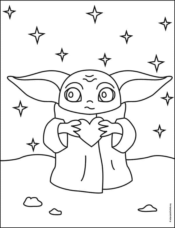 Baby Yoda Coloring Pages for Kids 7