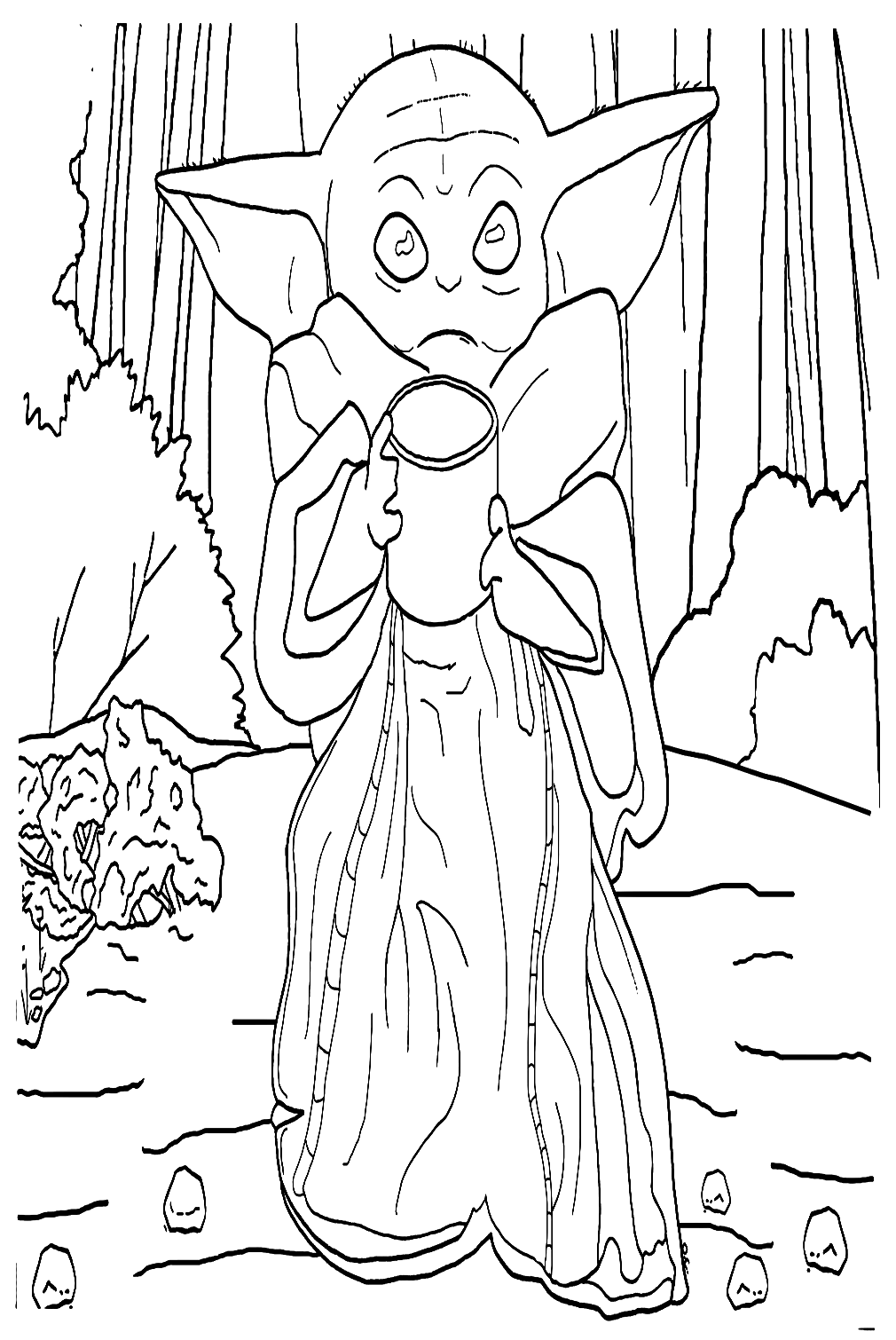 Baby Yoda Coloring Pages for Kids 92