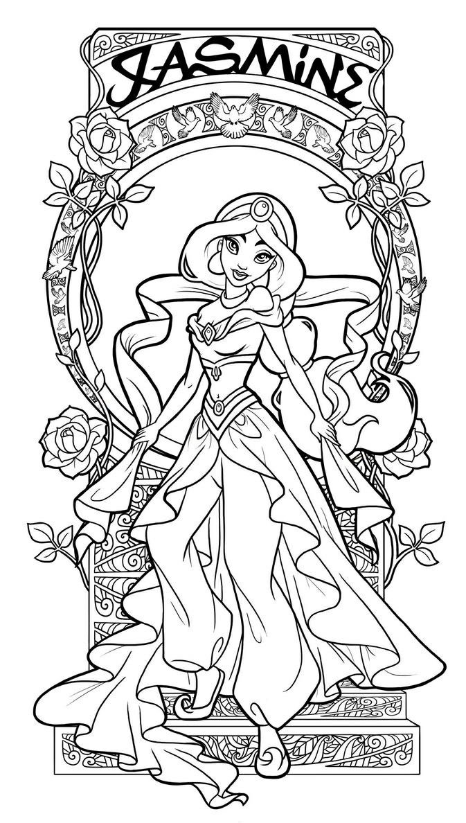 Disney Princesses Coloring Pages Free Printable 124