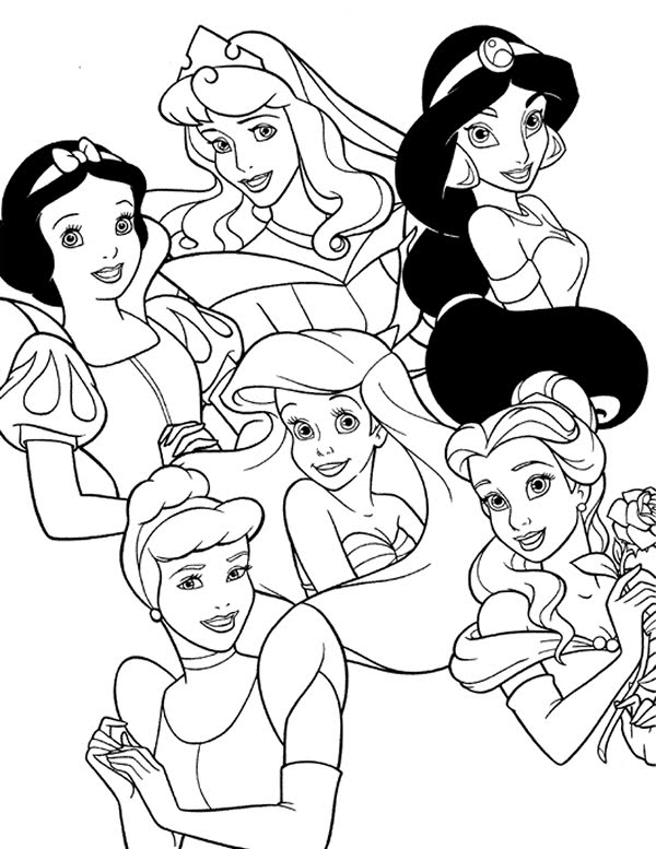 Disney Princesses Coloring Pages Free Printable 144