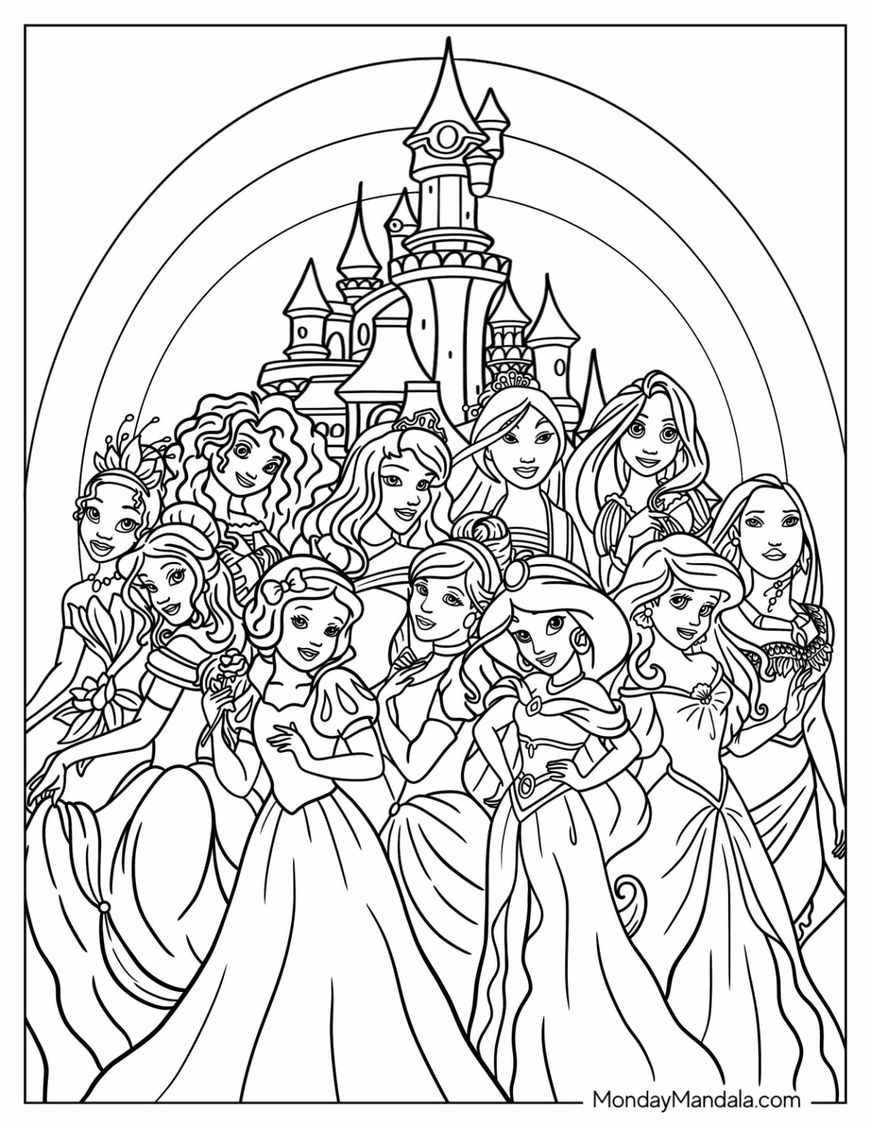 Disney Princesses Coloring Pages Free Printable 27