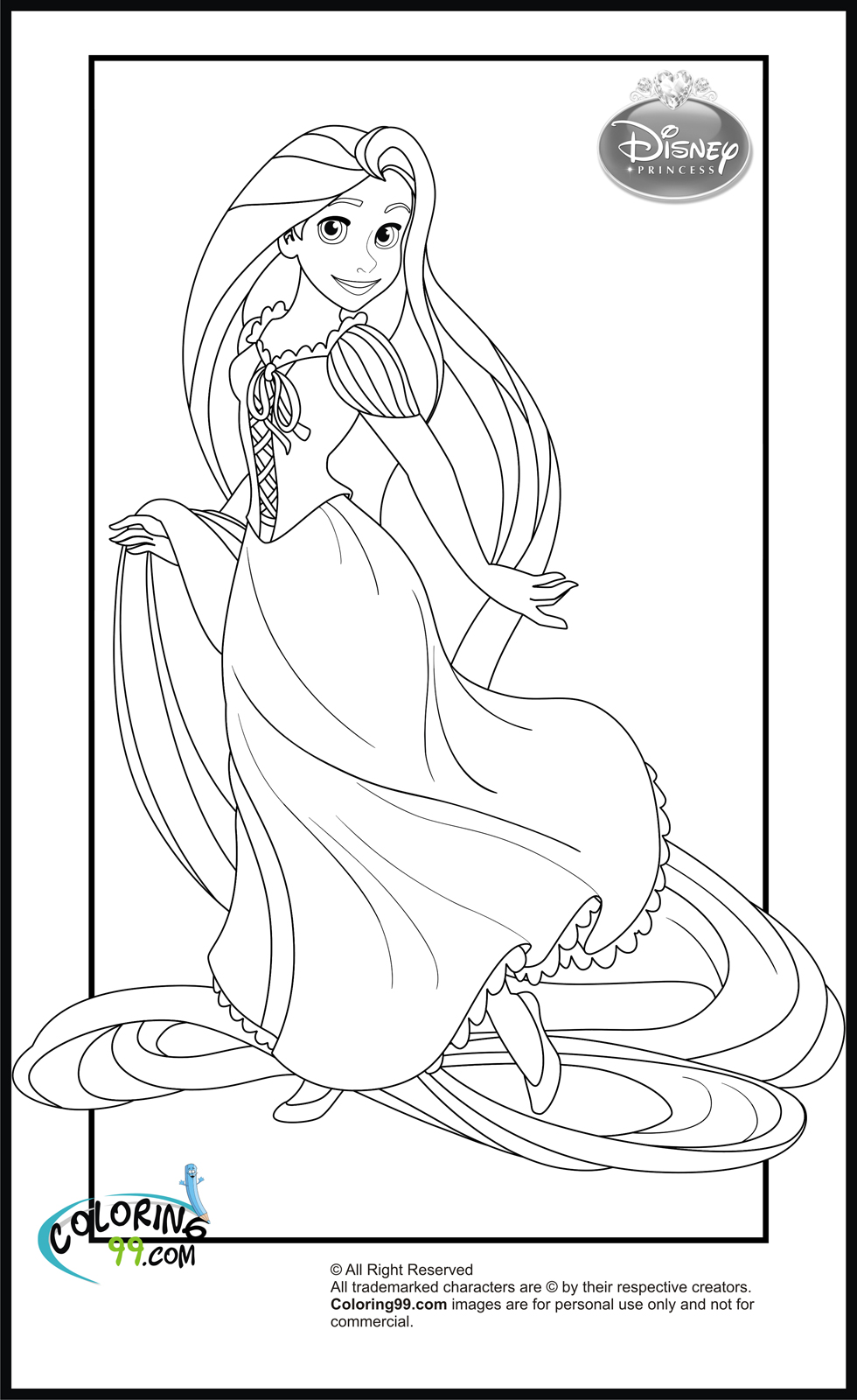 Disney Princesses Coloring Pages Free Printable 77