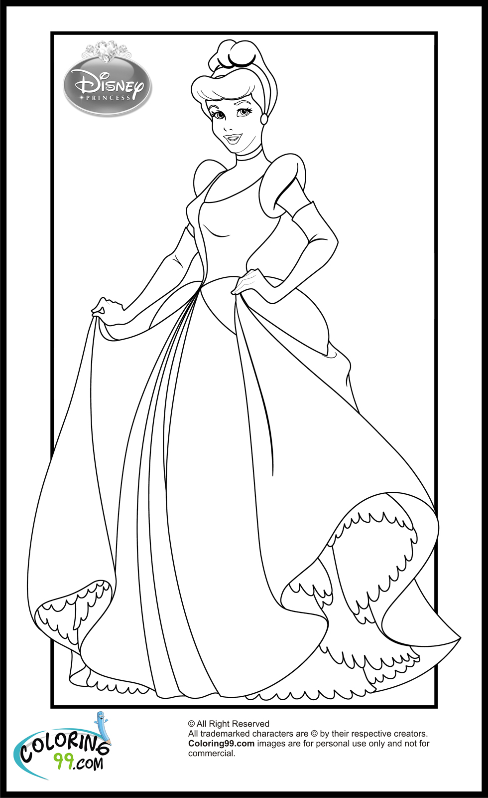 Disney Princesses Coloring Pages Free Printable 96