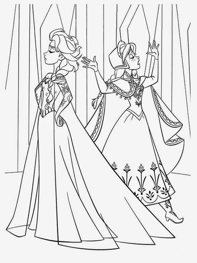 Elsa and Anna Coloring Pages Free Printable 105