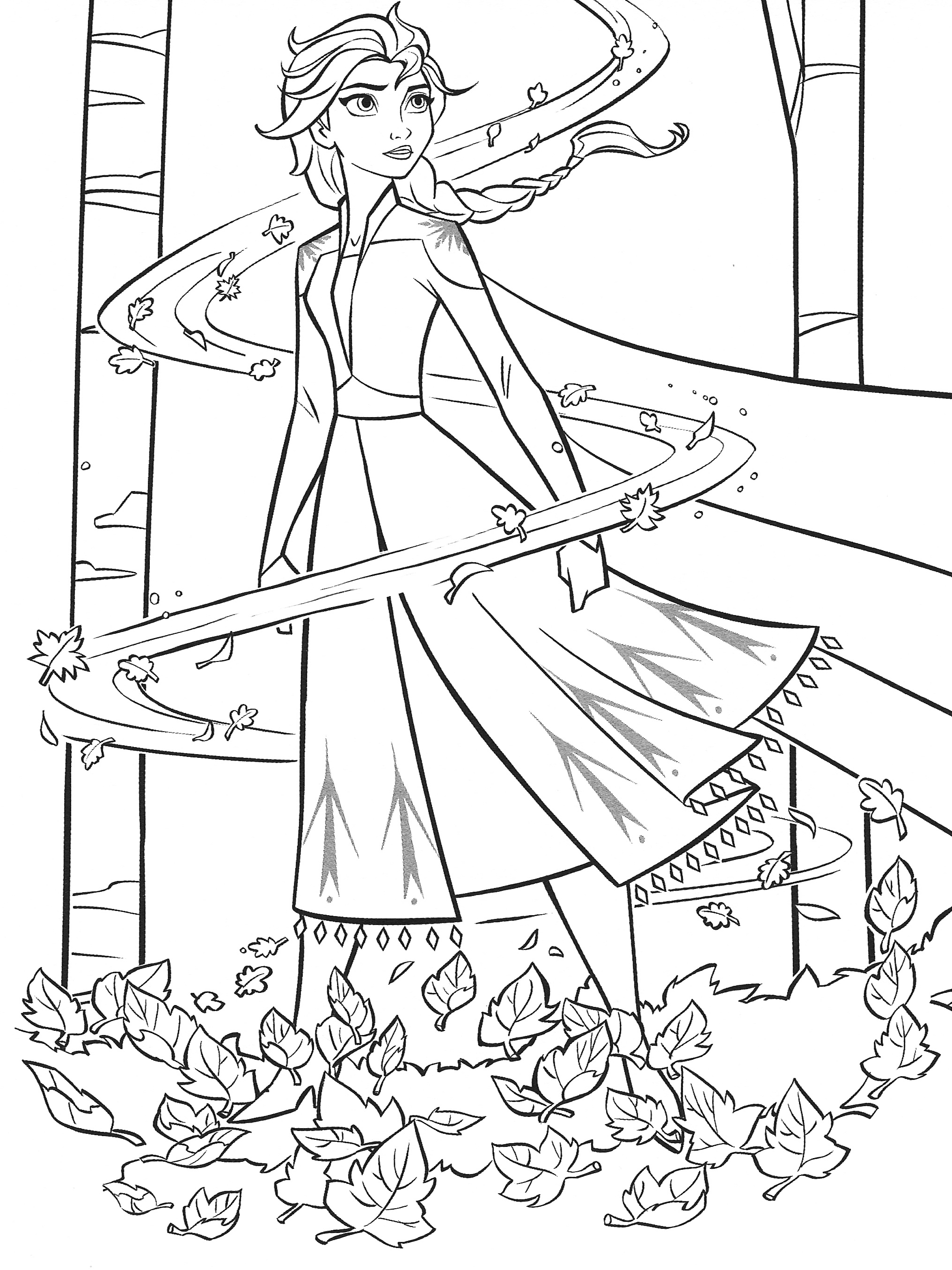 Elsa and Anna Coloring Pages Free Printable 106