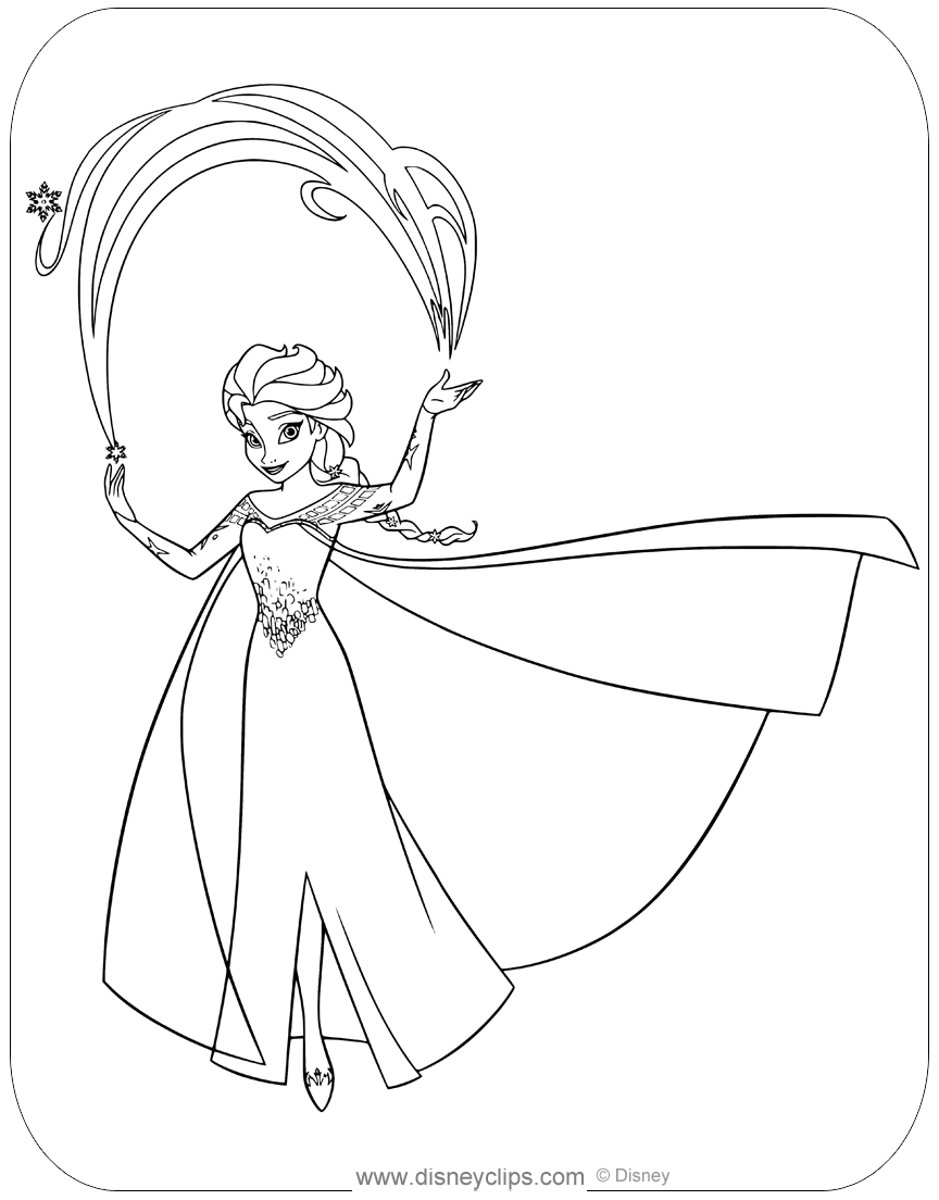 Elsa and Anna Coloring Pages Free Printable 107